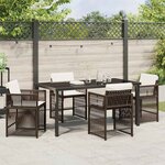 vidaXL Ensemble de salle à manger pour jardin 5 Pièces Marron polyrotin