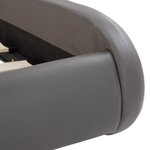 vidaXL Cadre de lit avec LED Gris Similicuir 180 x 200 cm