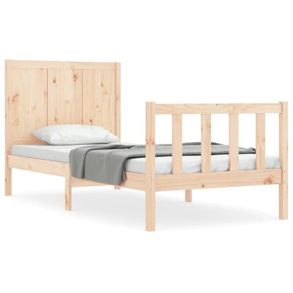 vidaXL Cadre de lit avec tête de lit petit simple bois massif