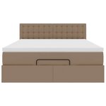 VidaXL Cadre de lit ottoman et matelas cappuccino 140x190cm similicuir