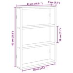vidaXL Étagère murale noir 43x9x60 cm bois d'ingénierie