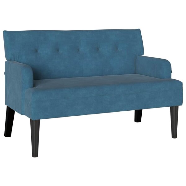 vidaXL Banc Chesterfield Bleu 112 x 65 5 x 75 cm Velours