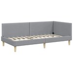vidaXL Cadre de lit d'angle avec tête de lit Gris clair 80 cm x 200 cm