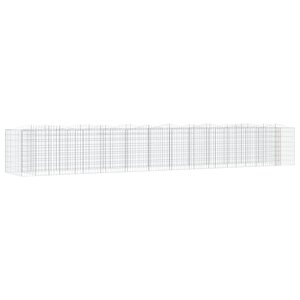 vidaXL Lit surélevé à gabions arqué 600x100x100 cm Fer galvanisé