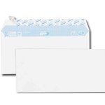 Pack de 50 Enveloppes DL 110 x 220 mm 80g Fermetue Sécurisée Blanc GPV