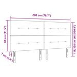 Cabeça de lit LED vidaXL Marron Foncé 100 cm Tissu
