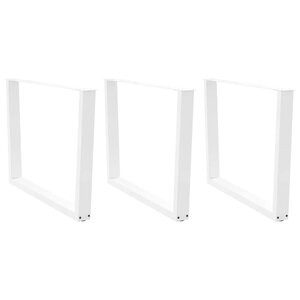 vidaXL Pieds de table à manger en forme de V 3 pièces blanc 100 x (72-73 3) cm acier