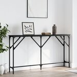 vidaXL Table console noir 140x23x75 cm bois d'ingénierie