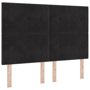 vidaXL Lit à ressort avec matelas - Noir  140x190 cm  Velours