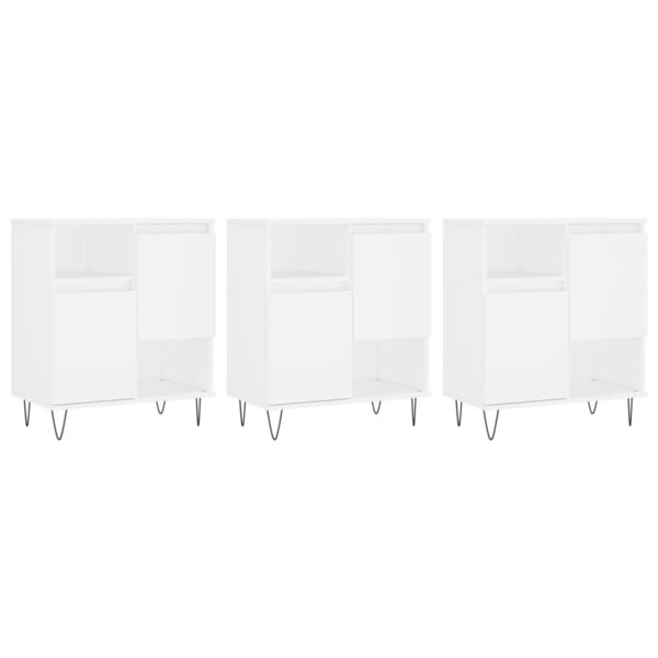 vidaXL Buffets 3 Pièces Blanc Bois d'ingénierie