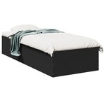 vidaXL Cadre de lit sans matelas noir 75x190 cm bois ingénierie