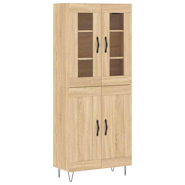 vidaXL Buffet haut Chêne sonoma 69 5x34x180 cm Bois d'ingénierie
