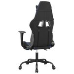vidaXL Chaise de jeu avec repose-pied Noir et bleu Similicuir