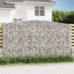 vidaXL Paniers à gabions arqués 4 Pièces 400x30x220/240 cm Fer galvanisé