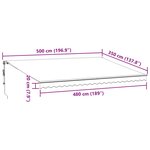 vidaXL Auvent rétractable automatique avec LED bordeaux 500x350 cm