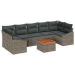 vidaXL Ensemble de canapé de jardin 8 Pièces Gris