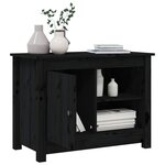vidaXL Meuble TV Noir 70x36 5x52 cm Bois de pin massif