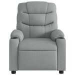 vidaXL Fauteuil de massage inclinable électrique gris clair tissu
