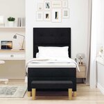 vidaXL Lit à ressorts avec matelas Noir 100 x 200 cm tissu