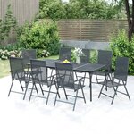 vidaXL Ensemble à manger de jardin 9 Pièces anthracite acier
