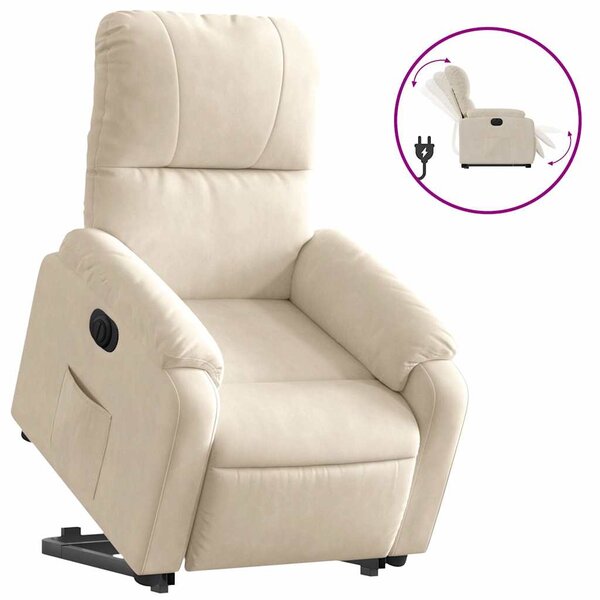 vidaXL Fauteuil inclinable électrique beige tissu microfibre