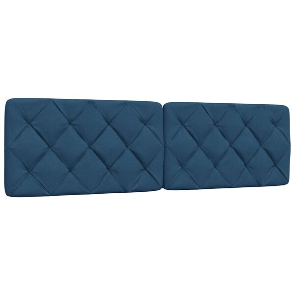 vidaXL Coussin de tête de lit bleu 180 cm tissu