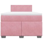 vidaXL Sommier à lattes de lit avec matelas rose 120x190 cm velours
