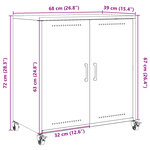 vidaXL Buffet blanc 68 5x39x72 cm acier laminé à froid