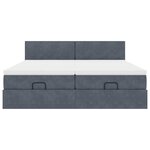 VidaXL Cadre de lit ottoman avec matelas gris foncé 180x200cm velours