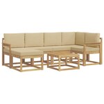 vidaXL Ensemble de canapés d'extérieur 7 pc Blanc et Beige