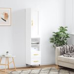 vidaXL Buffet haut Blanc 34 5x34x180 cm Bois d'ingénierie