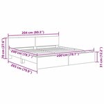 vidaXL Cadre de lit Chêne noir 200 x 200 cm Bois d'ingénierie