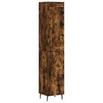 vidaXL Buffet haut Chêne fumé 34 5x34x180 cm Bois d'ingénierie