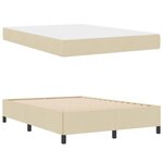 vidaXL Lit à ressorts avec matelas Crème 140 x 190 cm tissu