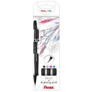 Pentelarts stylo pinceau sign pen artist  set de 4 pentel arts