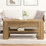 Table basse vidaXL chêne artisanal 102x55x45 cm en bois stratifié