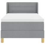 vidaXL Lit boxspring avec matelas gris clair  100 x 200 cm  tissu