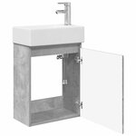 vidaXL Meuble de salle de bain avec robinet Gris béton