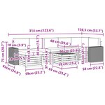 vidaXL Ensemble de canapés d'extérieur 8 Pièces Naturel et Crème