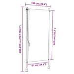 vidaXL Store roulant d'extérieur orange et blanc 100x270cm tissu acier