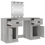 vidaXL Coiffeuse avec LED sonoma gris 130x50x132 5 cm