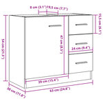 vidaXL Armoire d'évier vieux bois 63x30x54 cm bois d'ingénierie