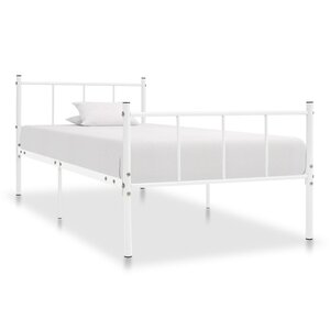 vidaXL Cadre de lit sans matelas blanc métal 90x200 cm