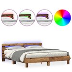 vidaXL Cadre de lit Bois ancien 200 x 200 cm Bois d'ingénierie