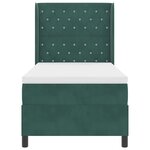 vidaXL Lit à Ressorts avec Matelas LED Vert foncé 100 x 200 cm Velours