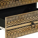 vidaXL Table de chevet noir 50x33x62 cm bois de manguier massif brut