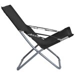vidaXL Chaises pliables de plage lot de 2 Tissu Noir