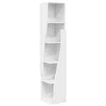 vidaXL Meuble d'angle Blanc brillant 27 5x27x140cm Bois d'ingénierie