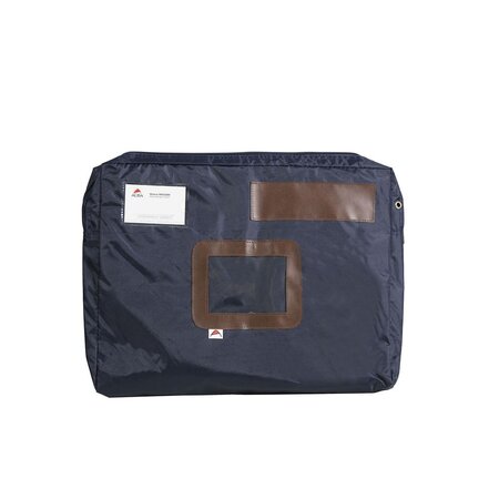 Sacoche navette à courrier en nylon imperméable avec soufflet  - 42x32x5 cm bleu