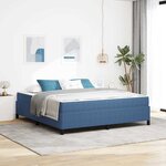 vidaXL Cadre de lit avec matelas Bleu 180 x 200 cm tissu